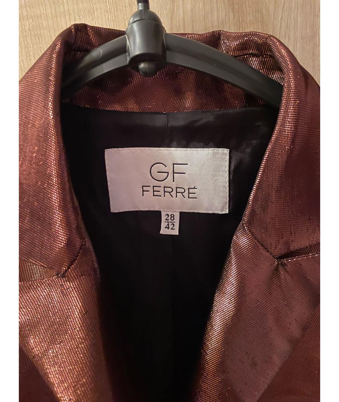 GIANFRANCO FERRE Золотой полиэстеровый жакет/пиджак, фото 4