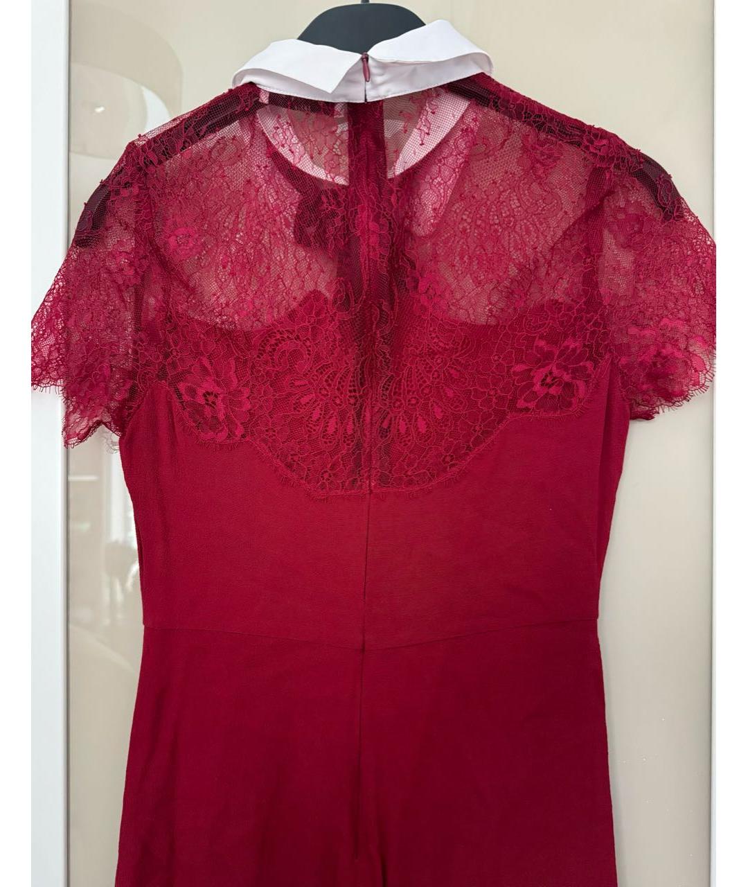 SANDRO Бордовое кружевное коктейльное платье, фото 2