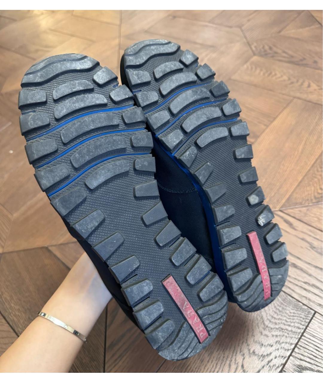 PRADA Темно-синие высокие кроссовки / кеды, фото 3