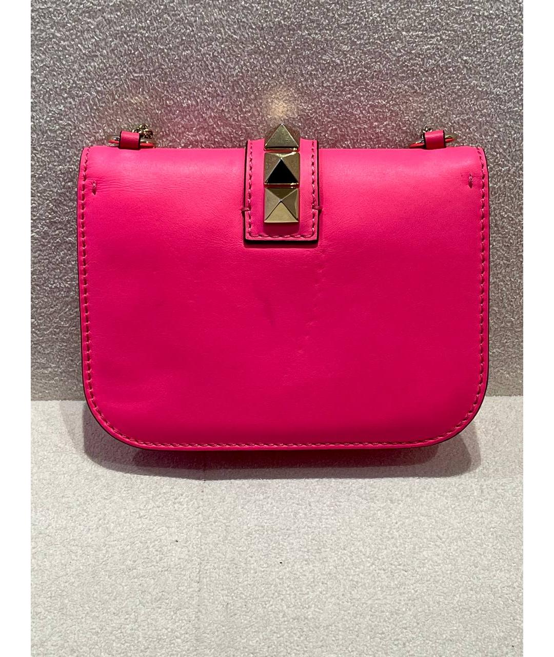VALENTINO Розовая кожаная сумка через плечо, фото 2