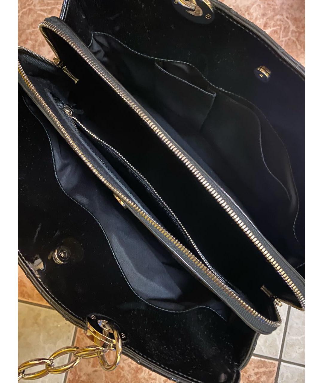 CHRISTIAN DIOR PRE-OWNED Черная сумка тоут из лакированной кожи, фото 5