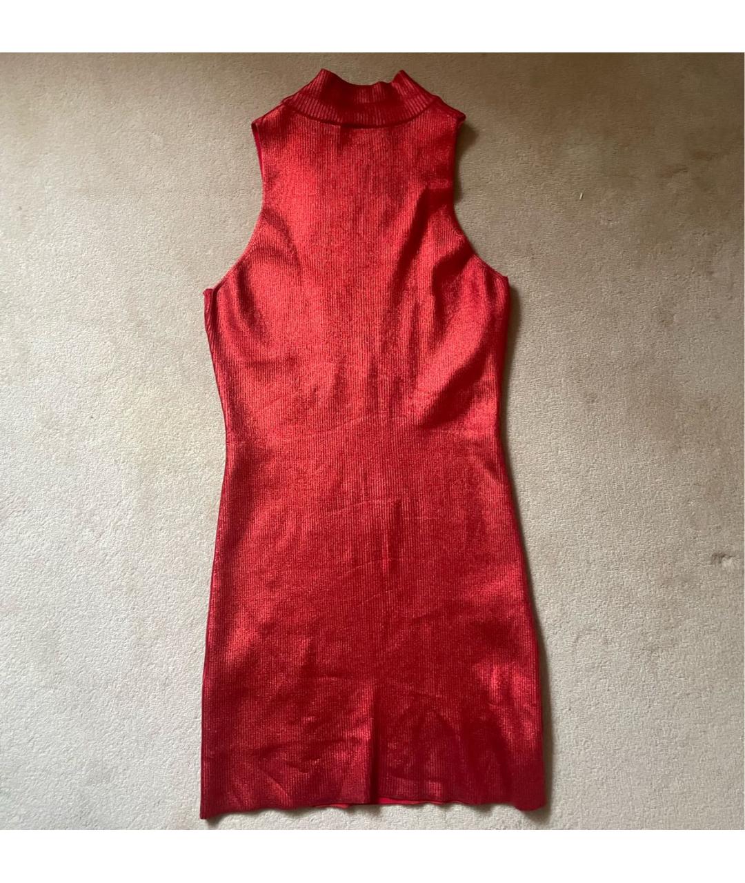 DIESEL Красное полиэстеровое коктейльное платье, фото 4