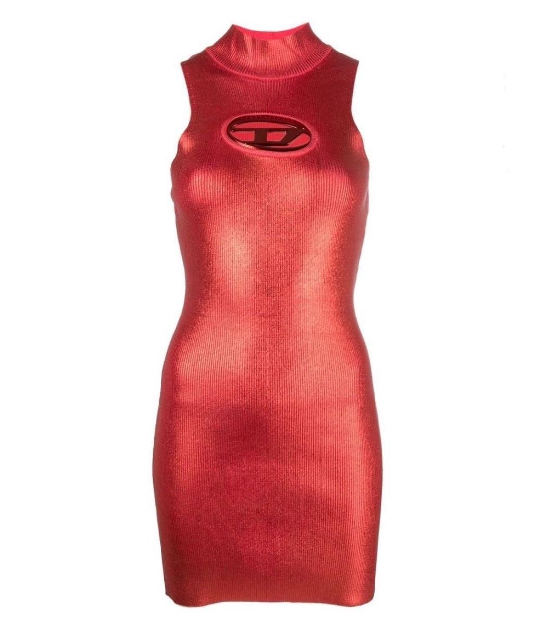 DIESEL Красное полиэстеровое коктейльное платье, фото 8