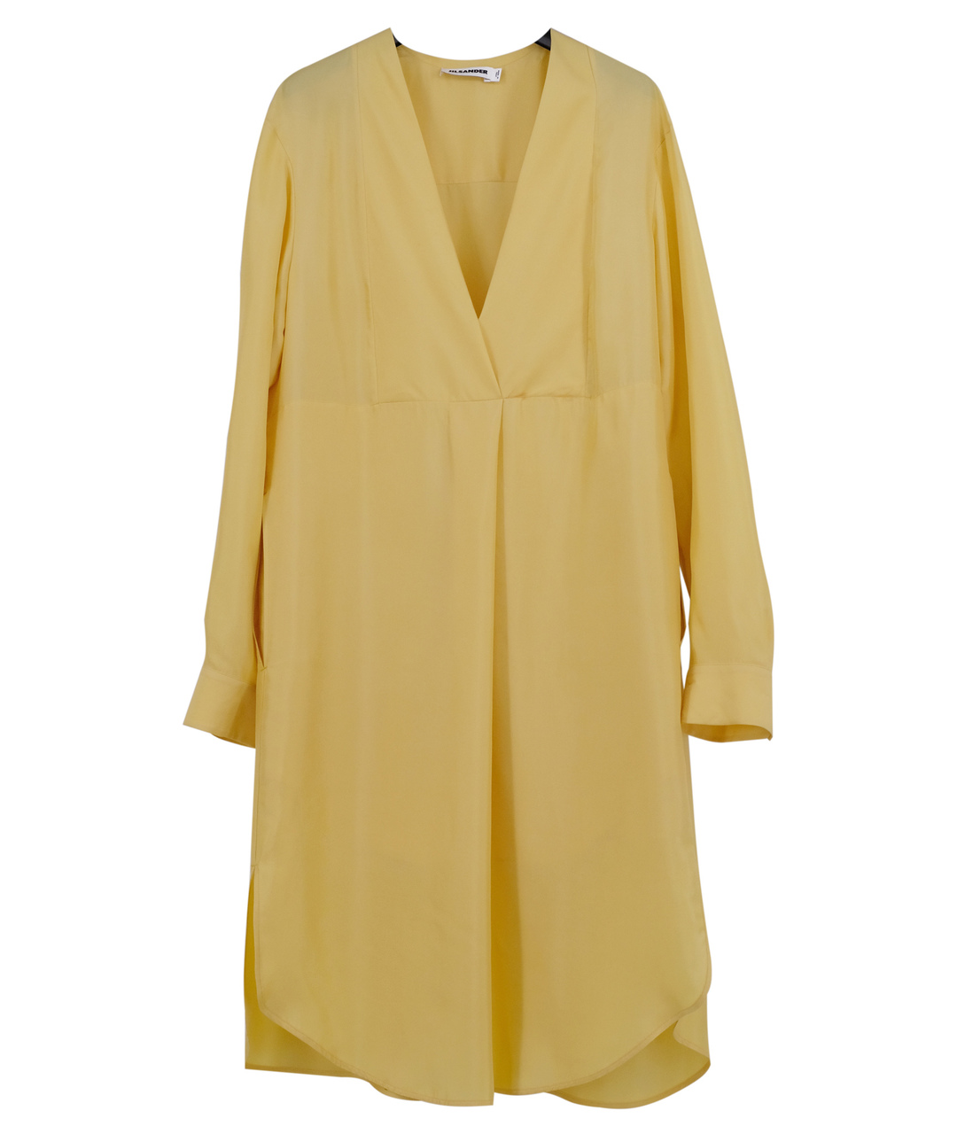 JIL SANDER Желтое вискозное повседневное платье, фото 1