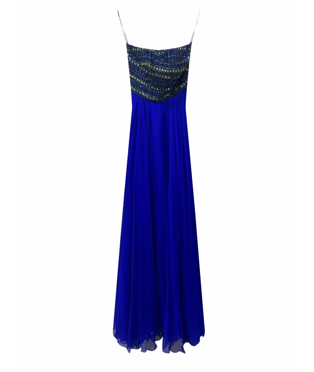 SHERRI HILL Синее шифоновое вечернее платье, фото 1