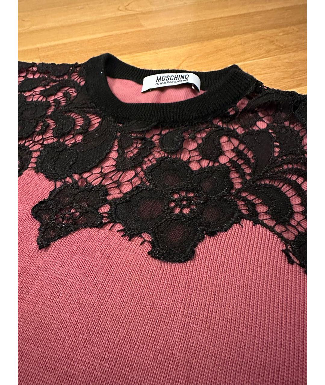 MOSCHINO Розовый полиамидовый джемпер / свитер, фото 3