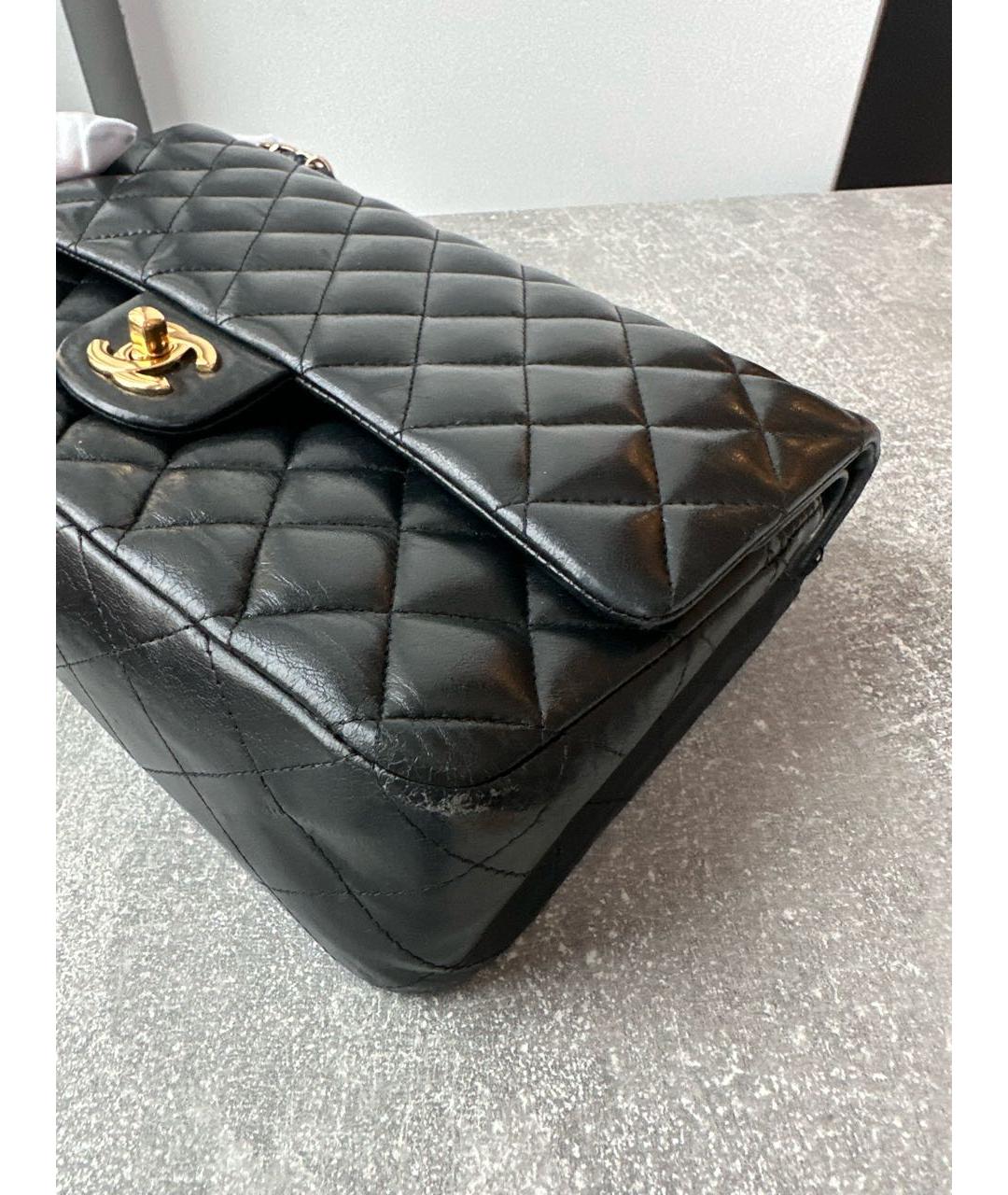 CHANEL Черная кожаная сумка с короткими ручками, фото 8