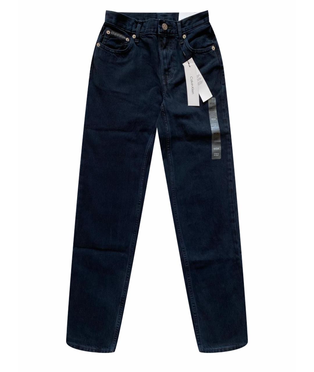 CALVIN KLEIN Темно-синие хлопковые прямые джинсы, фото 1