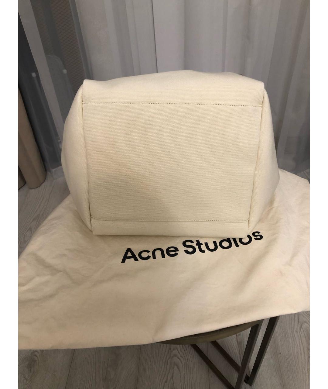 ACNE STUDIOS Бежевая тканевая сумка тоут, фото 6