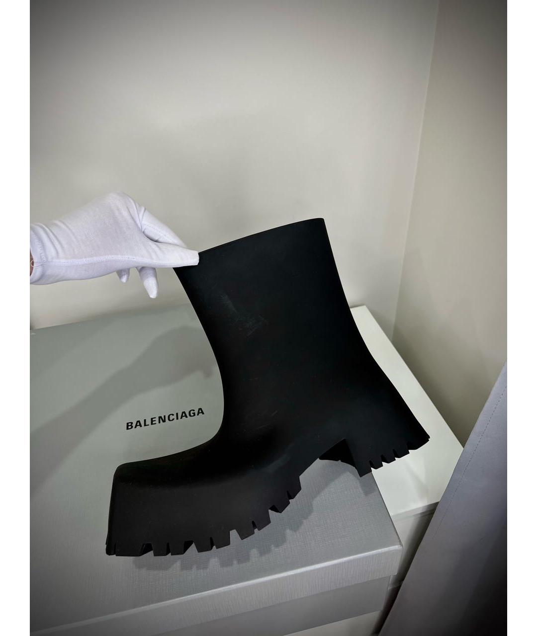BALENCIAGA Черные резиновые ботинки, фото 3