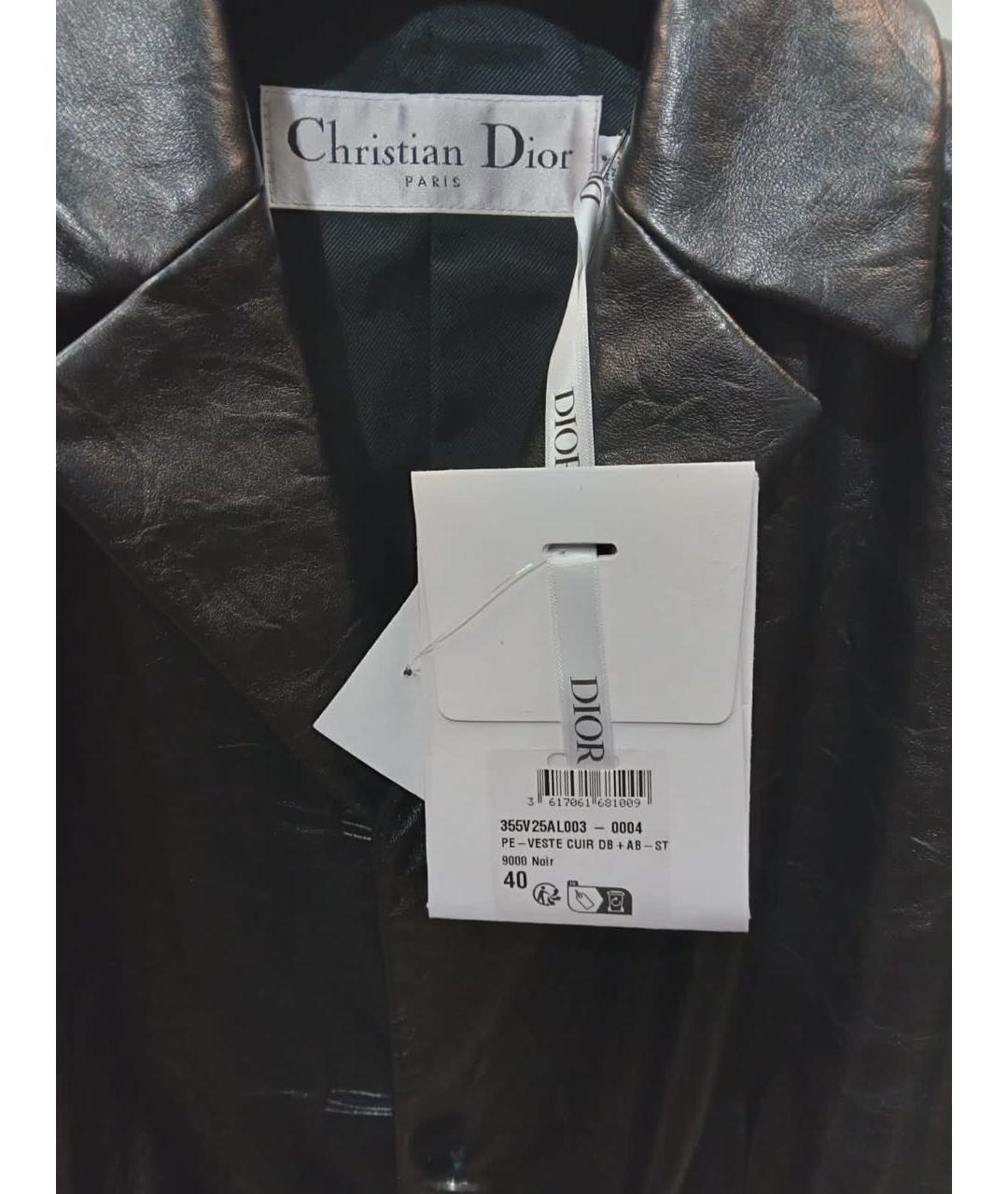 CHRISTIAN DIOR PRE-OWNED Черная кожаная куртка, фото 4
