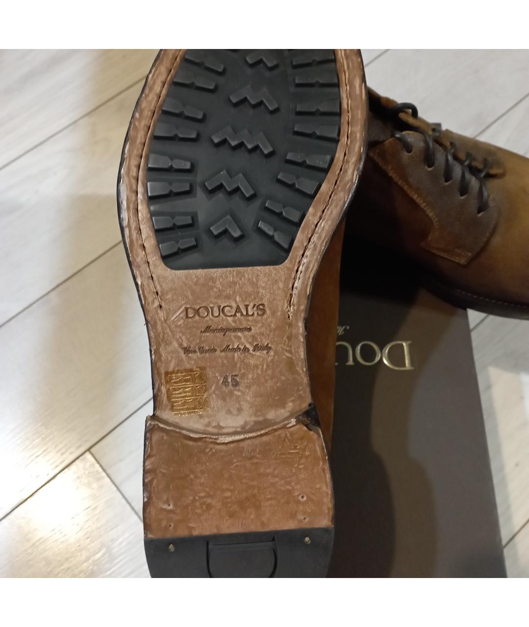 DOUCAL'S Коричневые замшевые низкие ботинки, фото 6