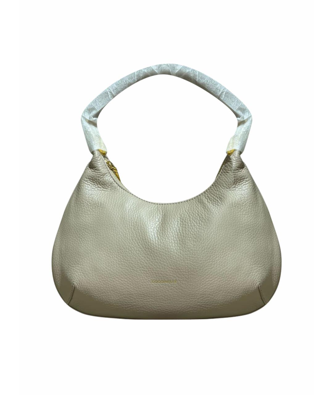 COCCINELLE Бежевая кожаная сумка с короткими ручками, фото 1