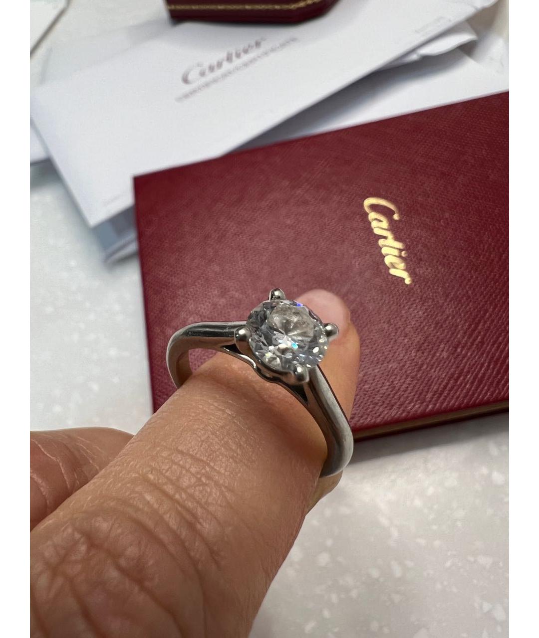 CARTIER Белое платиновое кольцо, фото 6