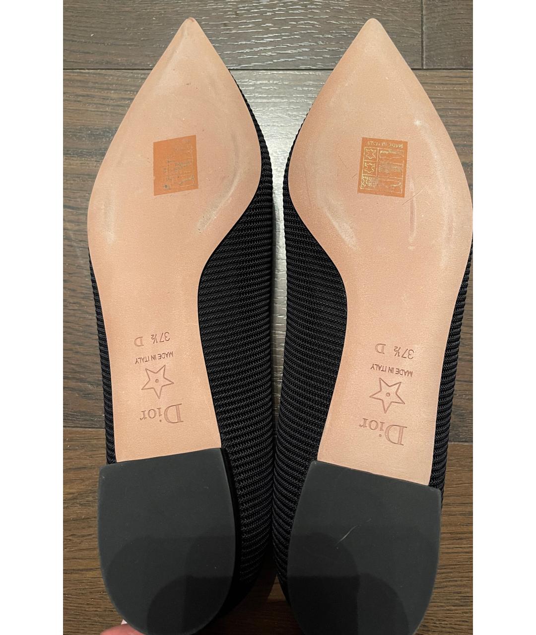 CHRISTIAN DIOR Темно-синие текстильные балетки, фото 5