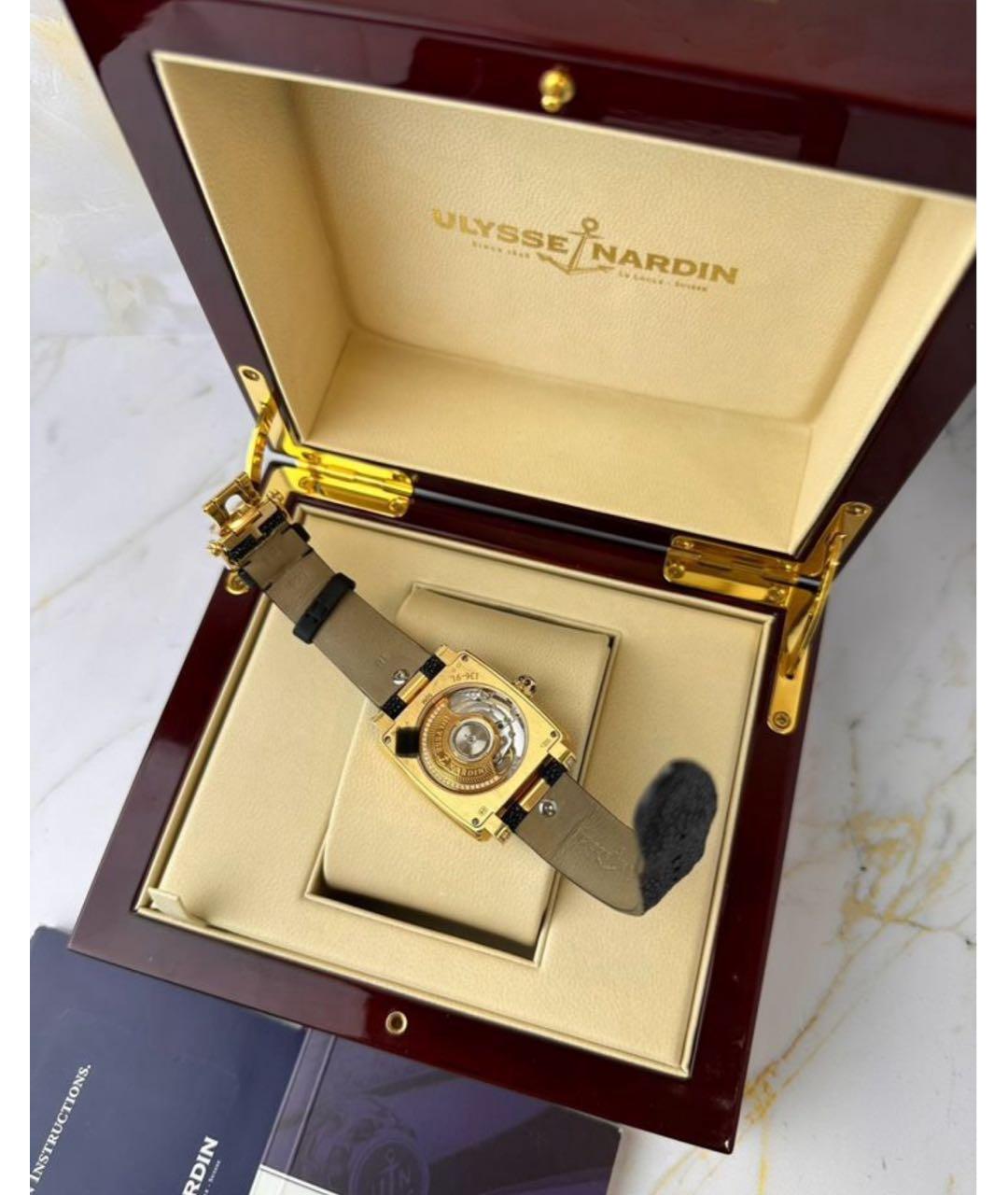 Ulysse Nardin Черные часы из розового золота, фото 7