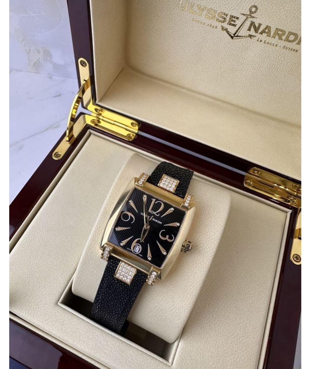 Ulysse Nardin Черные часы из розового золота, фото 3