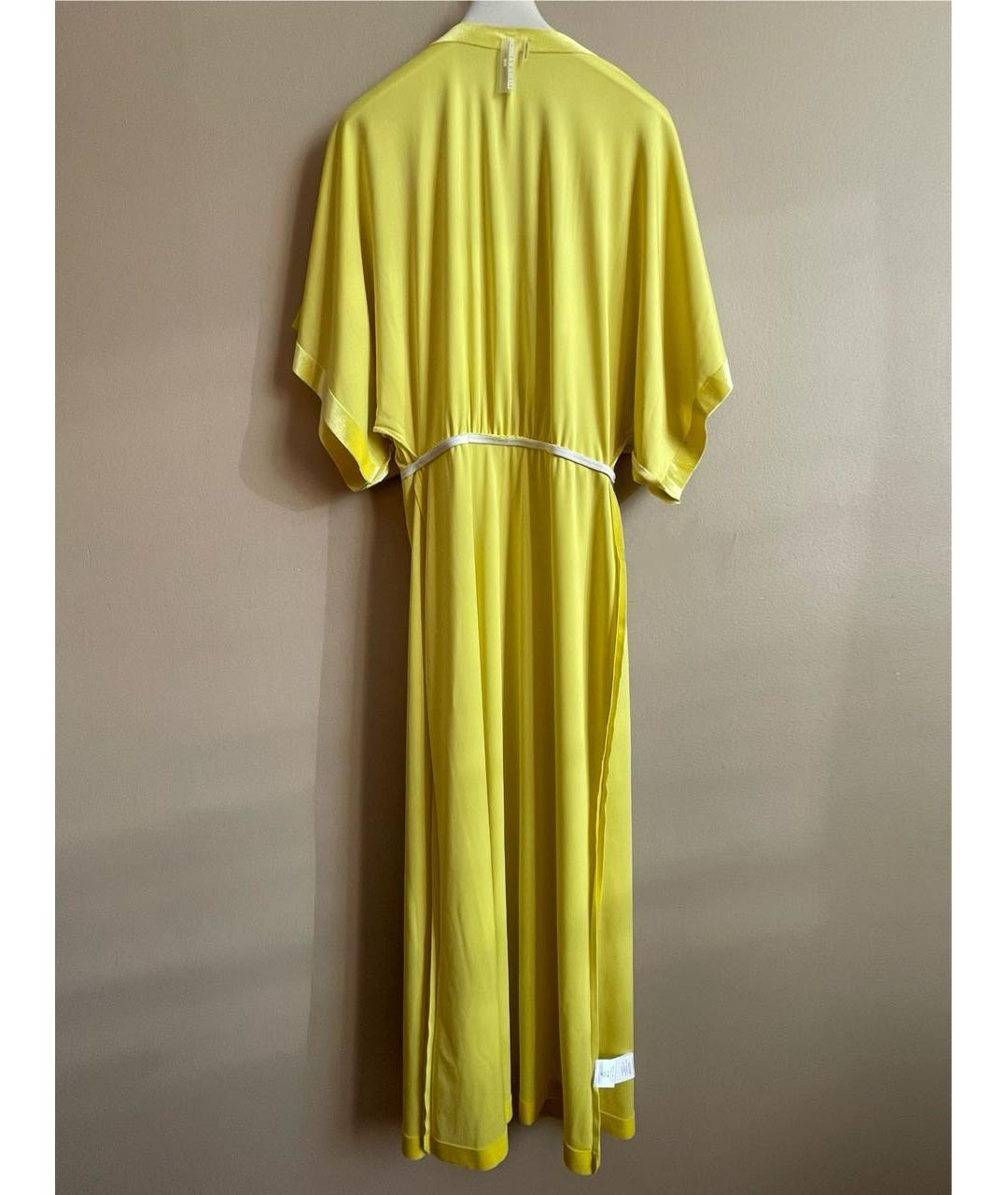 NORMA KAMALI Желтое бархатное коктейльное платье, фото 5