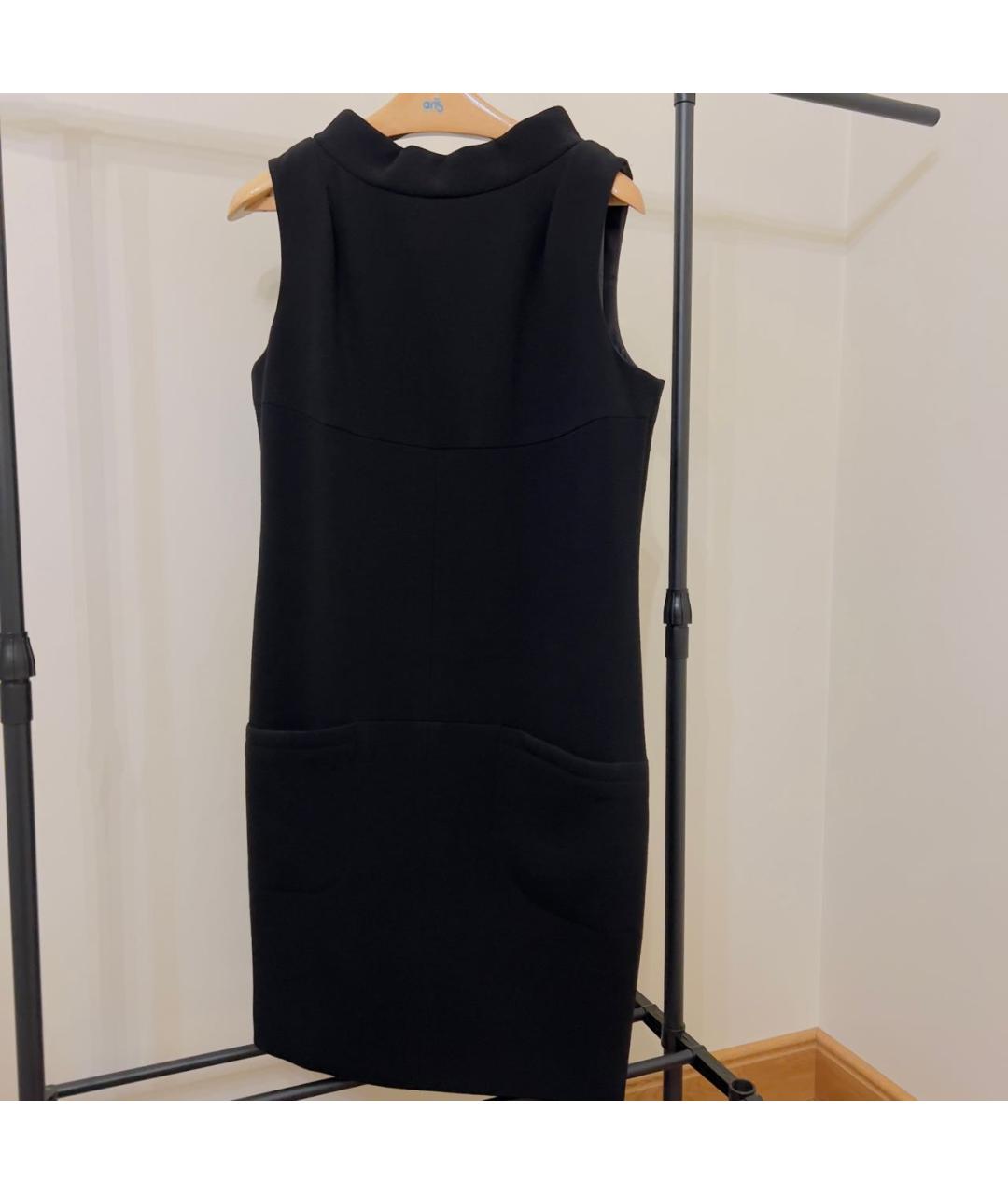 CHANEL PRE-OWNED Черное шерстяное повседневное платье, фото 9