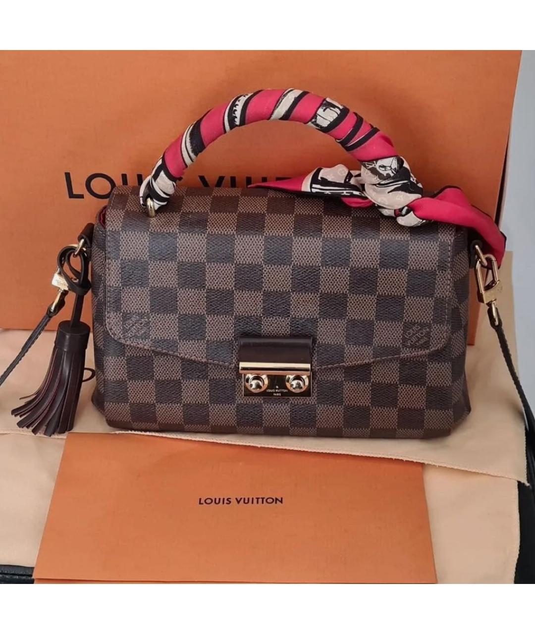 LOUIS VUITTON Черная кожаная сумка с короткими ручками, фото 5