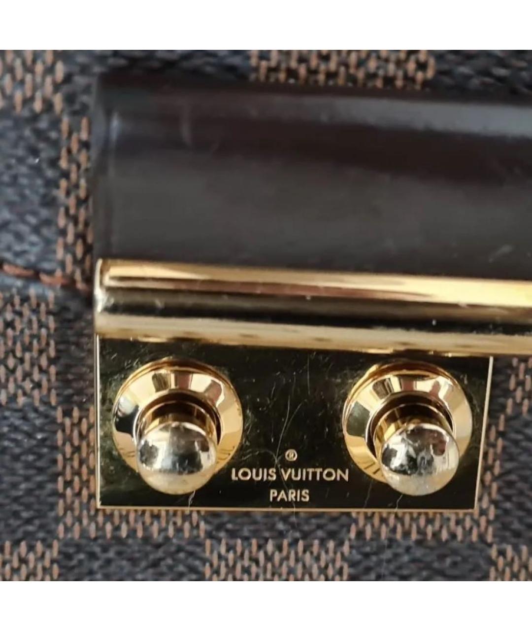 LOUIS VUITTON Черная кожаная сумка с короткими ручками, фото 4
