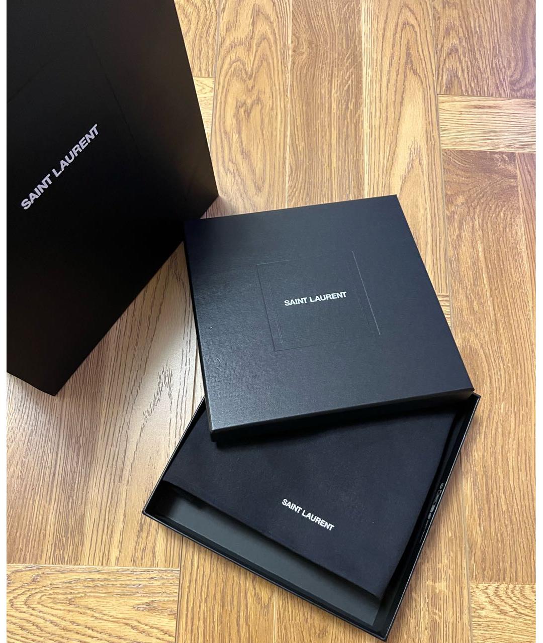 SAINT LAURENT Черная тканевая сумка тоут, фото 4