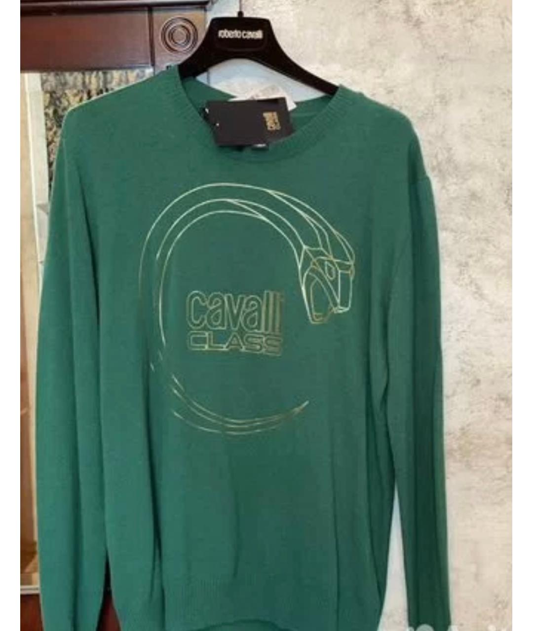 CAVALLI CLASS Зеленый шерстяной джемпер / свитер, фото 6