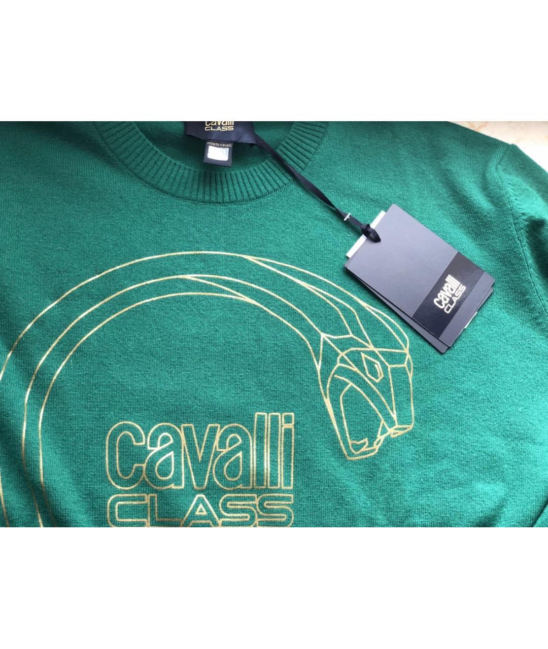 CAVALLI CLASS Зеленый шерстяной джемпер / свитер, фото 3