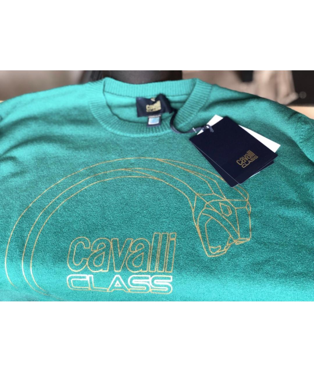 CAVALLI CLASS Зеленый шерстяной джемпер / свитер, фото 5