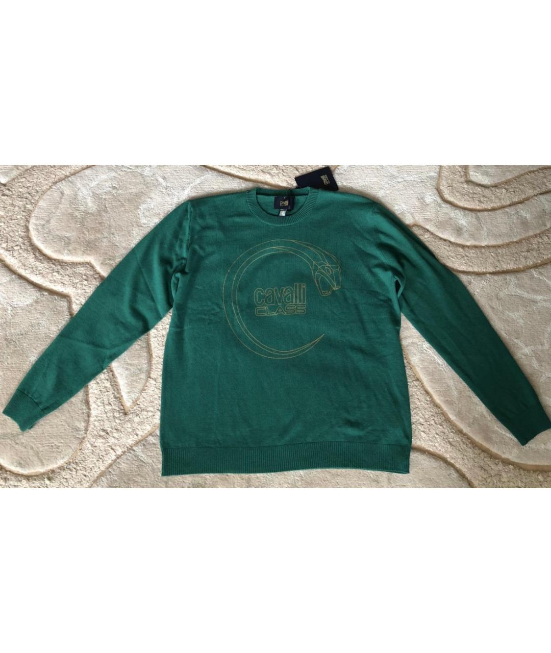 CAVALLI CLASS Зеленый шерстяной джемпер / свитер, фото 8