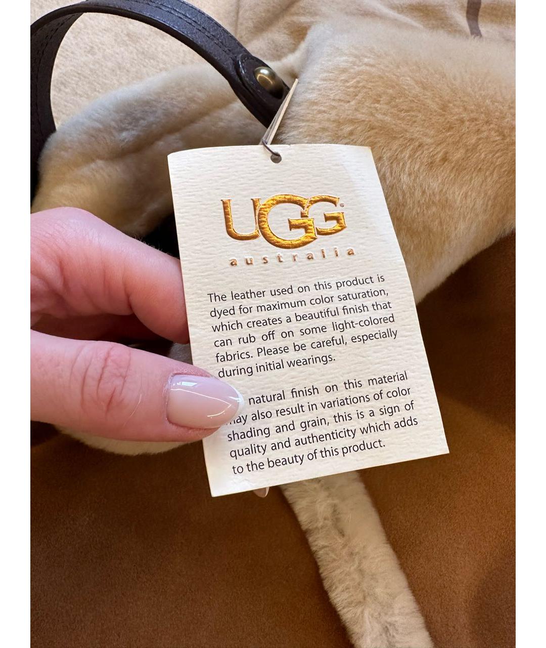 UGG AUSTRALIA Коричневая замшевая сумка через плечо, фото 5