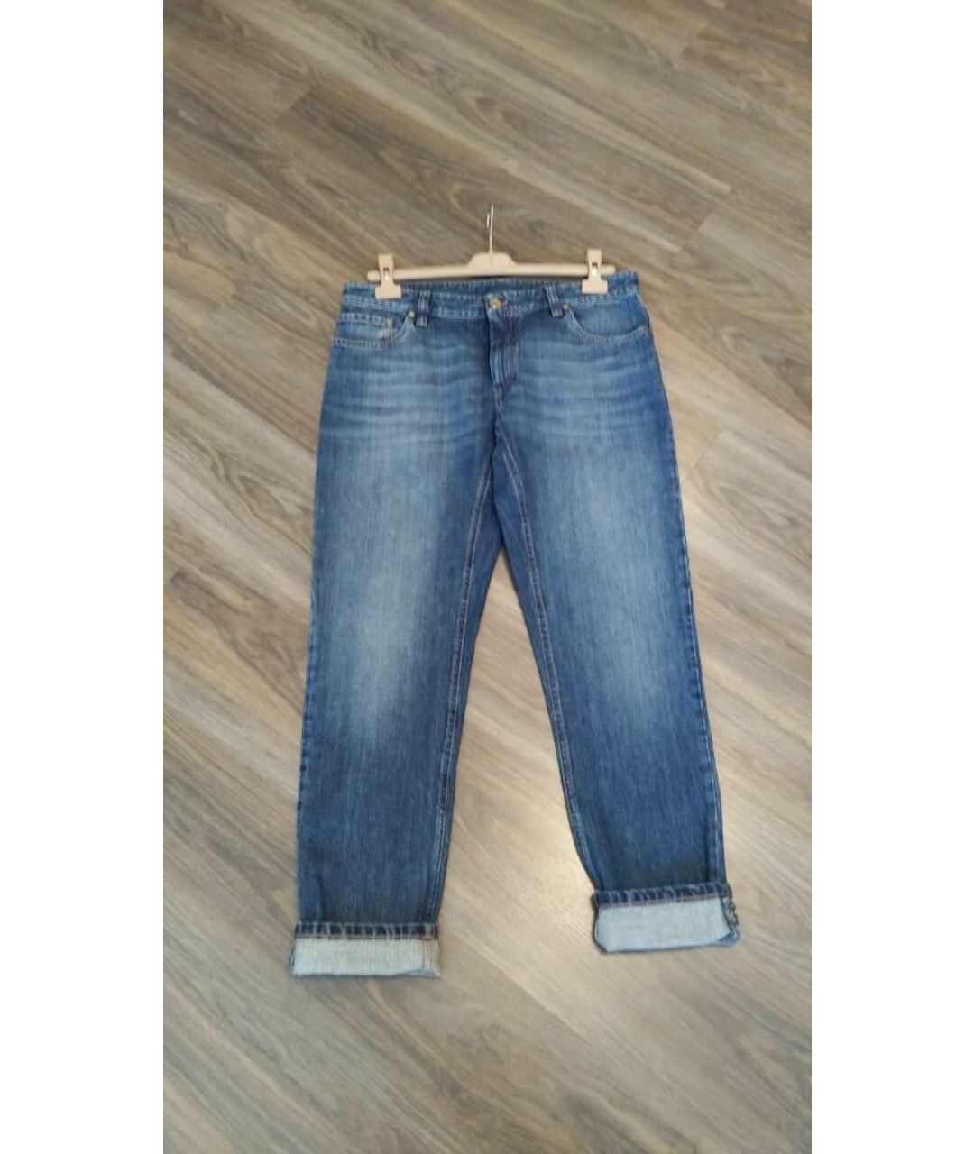 BRUNELLO CUCINELLI Синие хлопковые джинсы слим, фото 3