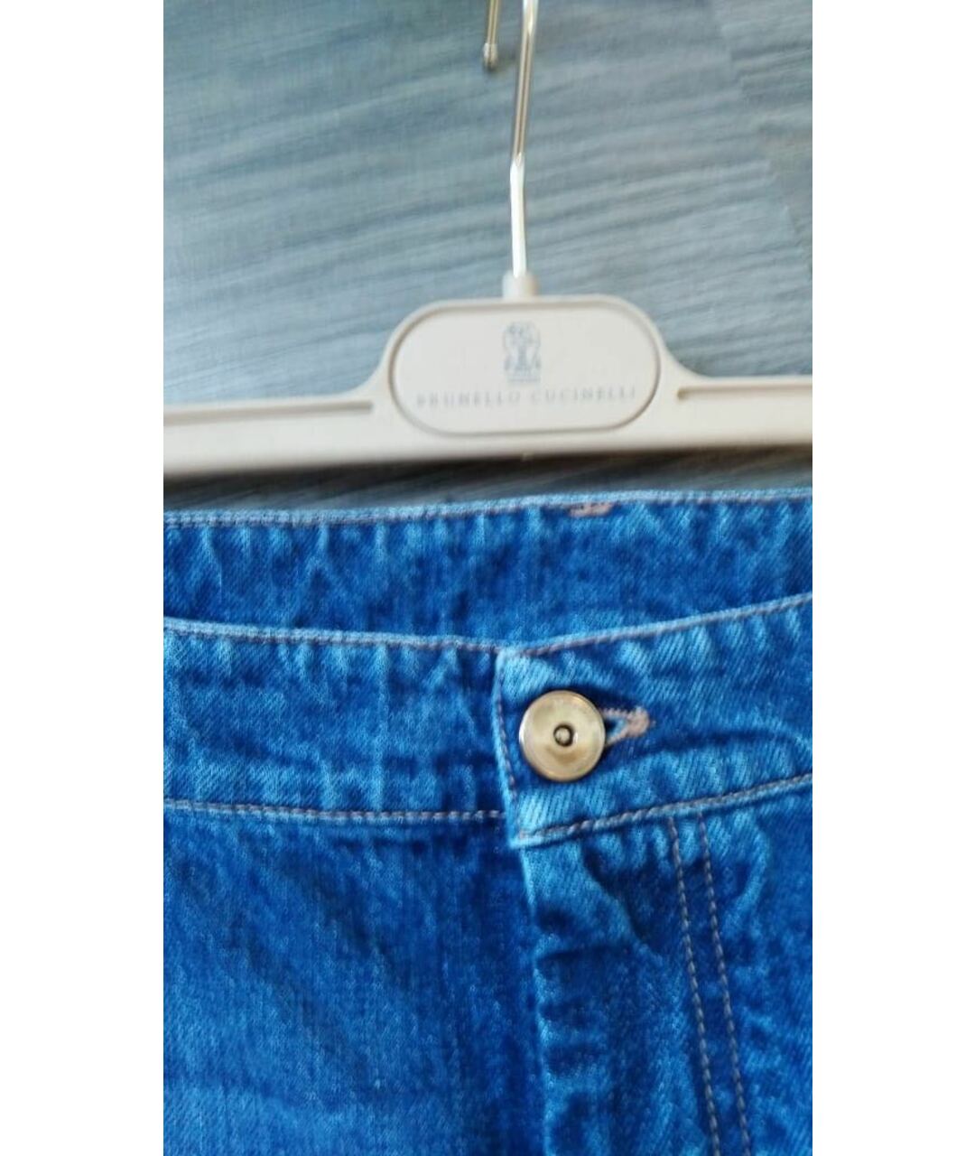 BRUNELLO CUCINELLI Синие хлопковые джинсы слим, фото 6