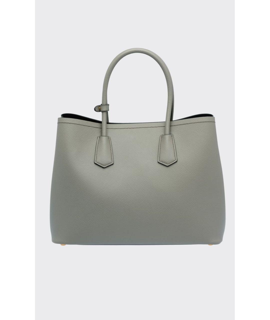 PRADA Серая кожаная сумка тоут, фото 3