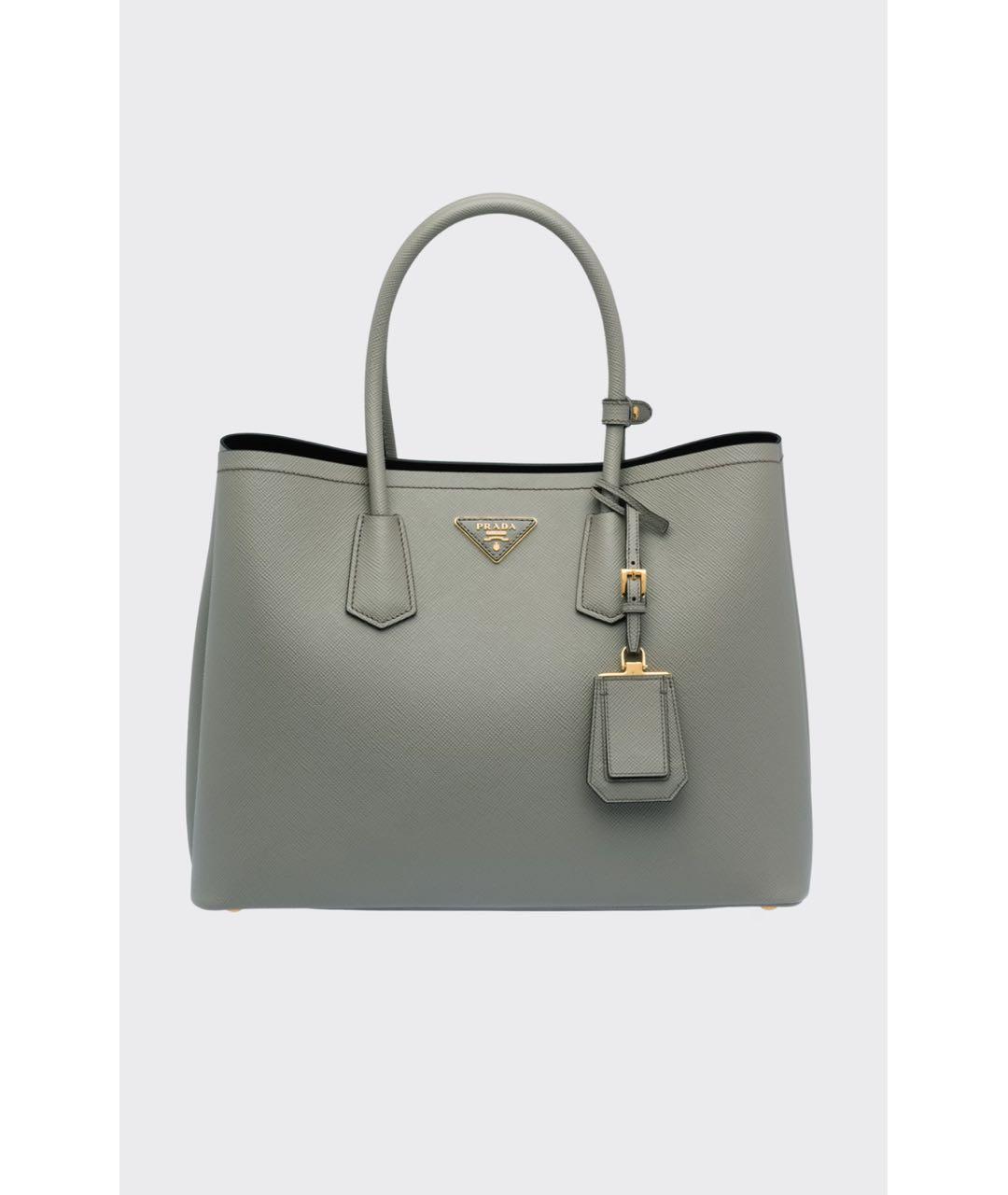 PRADA Серая кожаная сумка тоут, фото 5