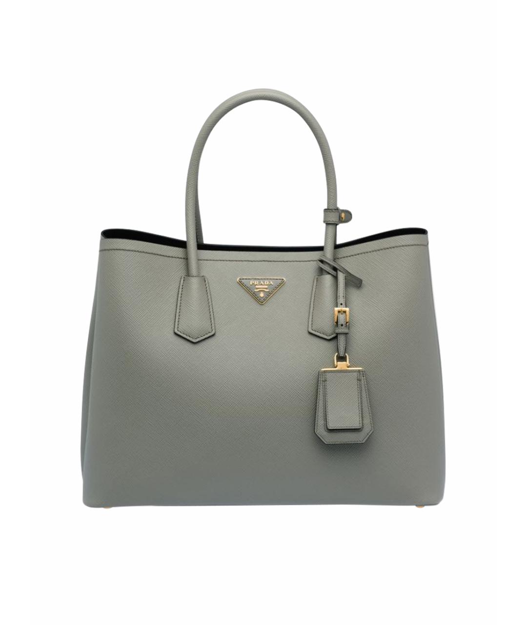 PRADA Серая кожаная сумка тоут, фото 1