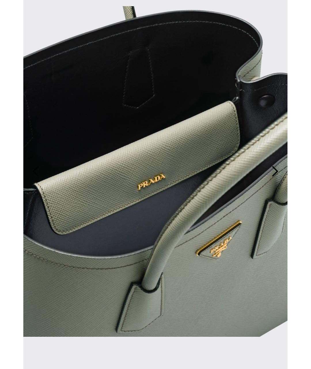 PRADA Серая кожаная сумка тоут, фото 4