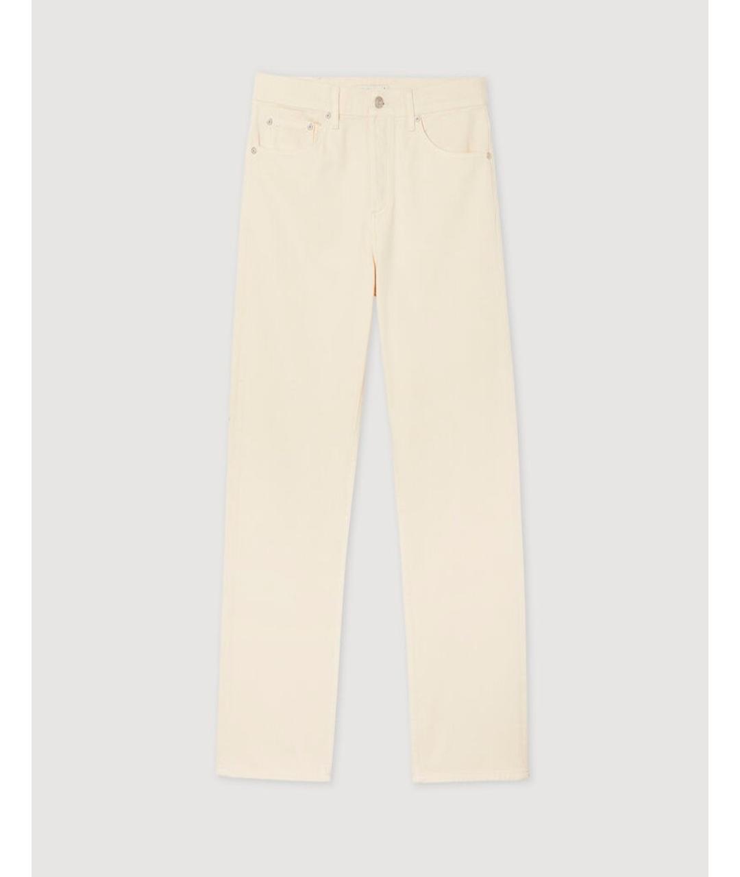 SANDRO Белые хлопковые прямые джинсы, фото 9