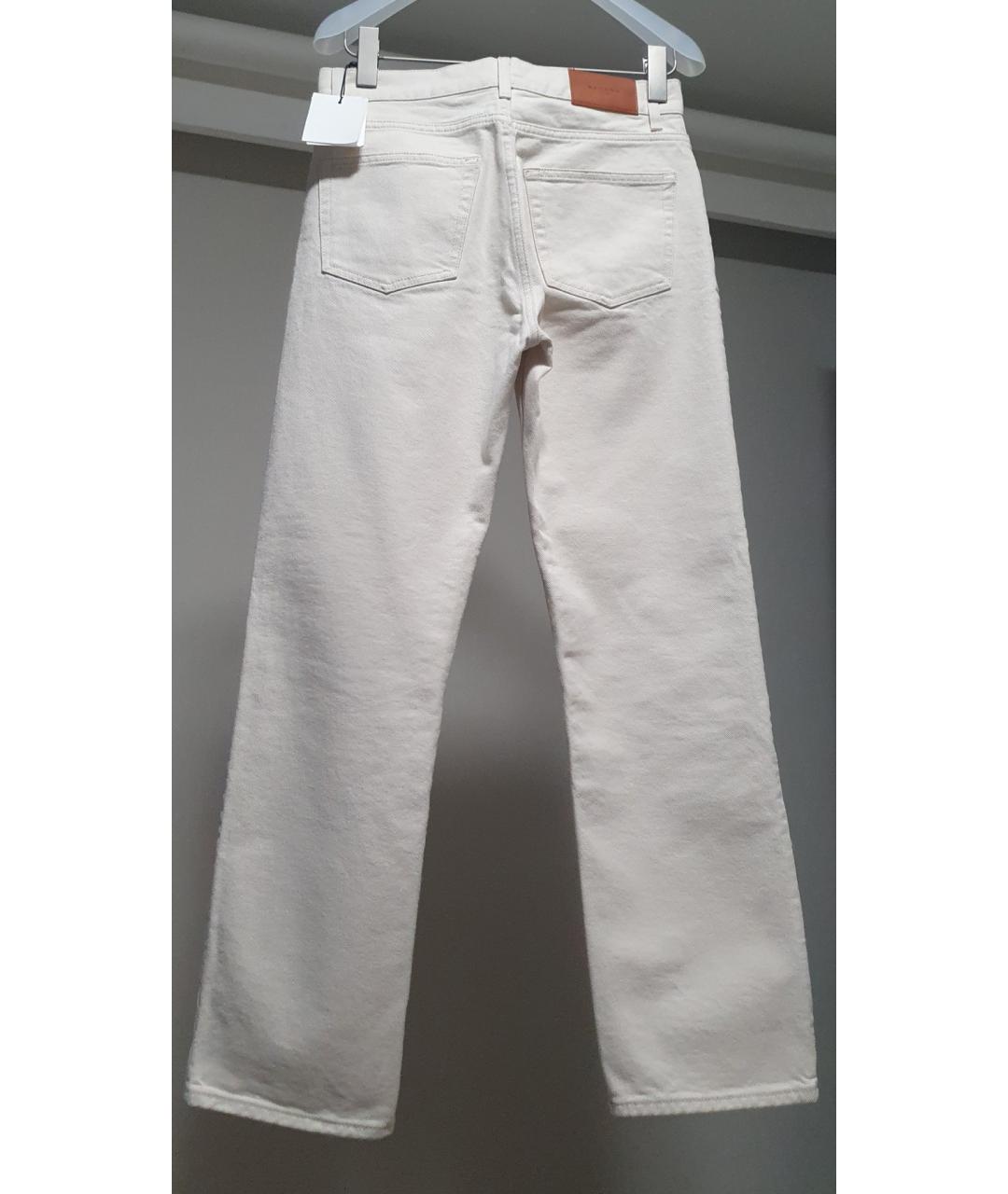 SANDRO Белые хлопковые прямые джинсы, фото 5