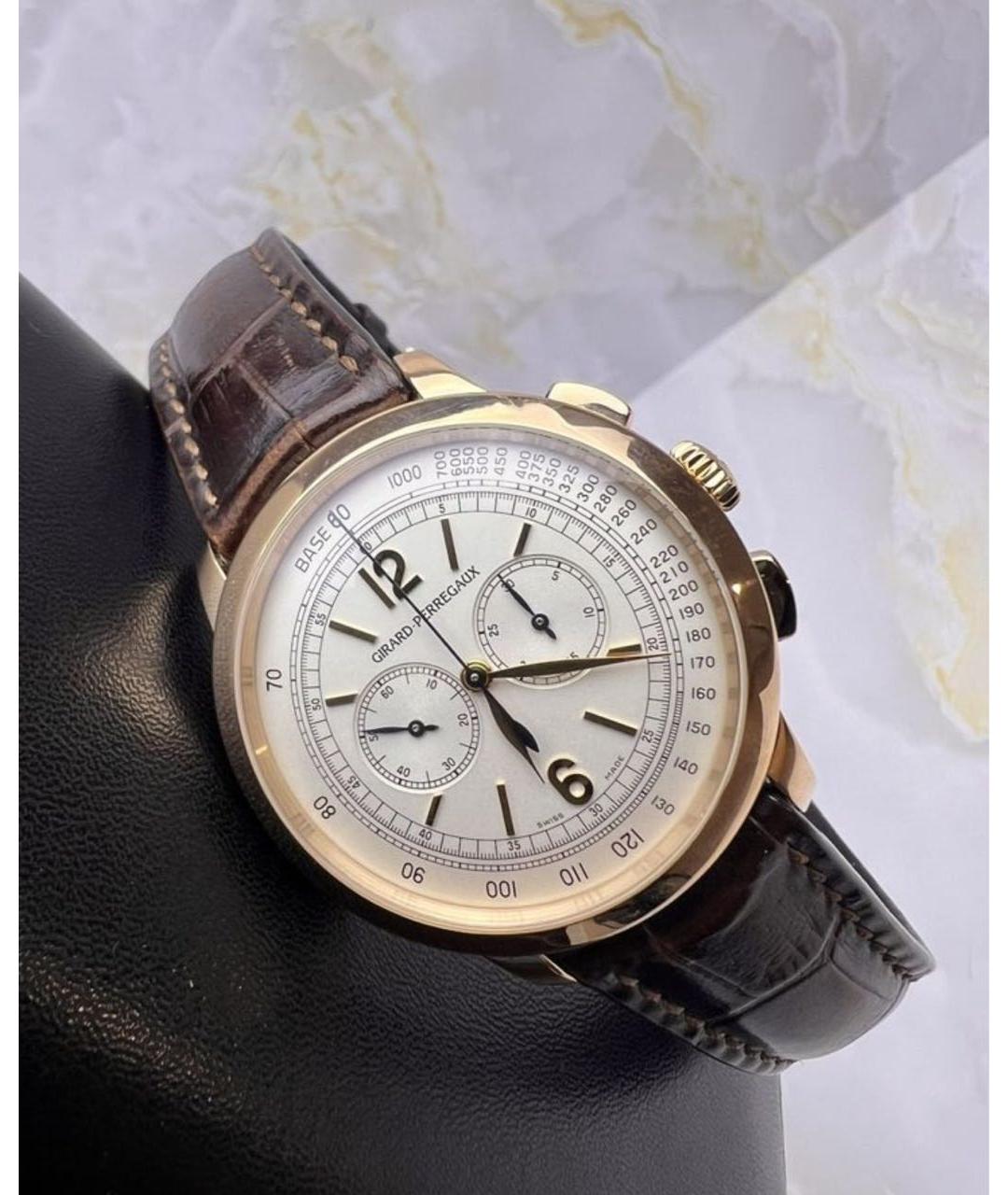 GIRARD PERREGAUX Белые часы из розового золота, фото 3