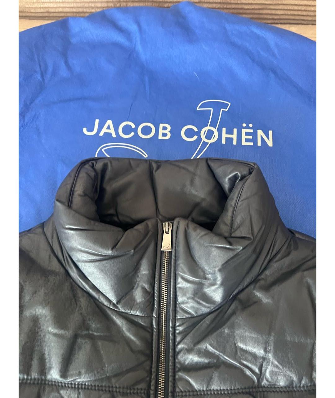 JACOB COHEN Темно-синий кожаный пуховик, фото 5