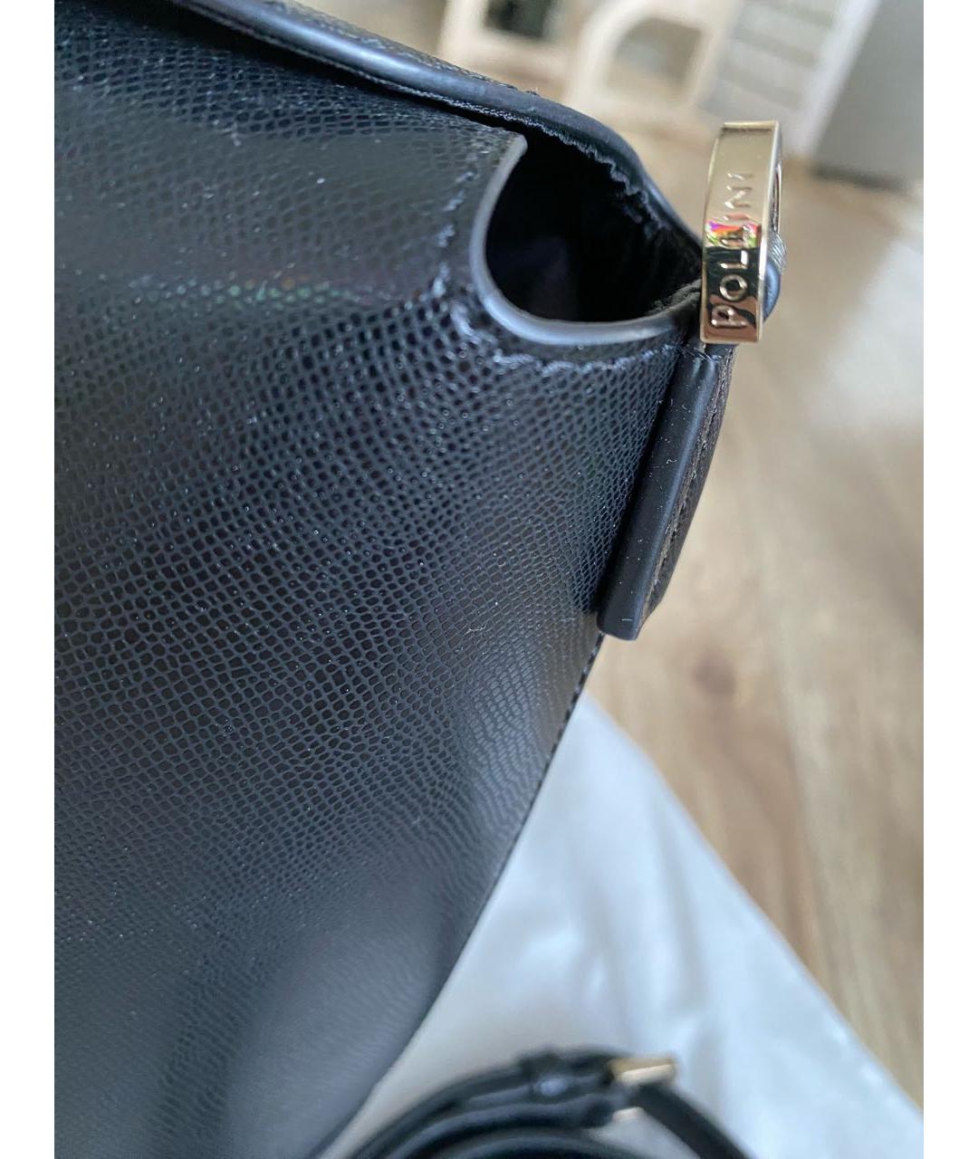 POLLINI Черная сумка с короткими ручками из искусственной кожи, фото 7