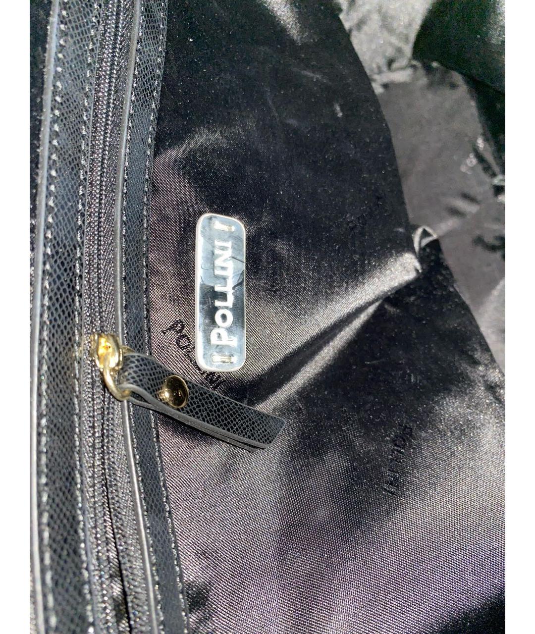 POLLINI Черная сумка с короткими ручками из искусственной кожи, фото 3