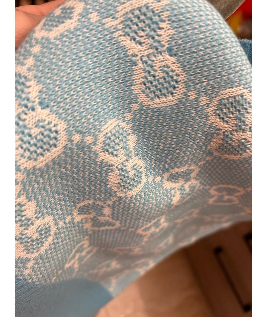 GUCCI Голубой хлопковый джемпер / свитер, фото 2