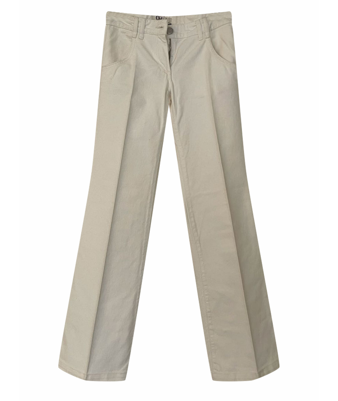 CHLOE Бежевые хлопковые прямые брюки, фото 1