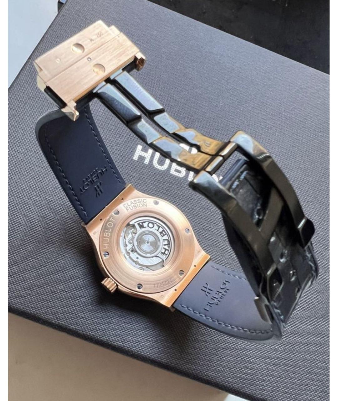 HUBLOT Темно-синие часы из розового золота, фото 4