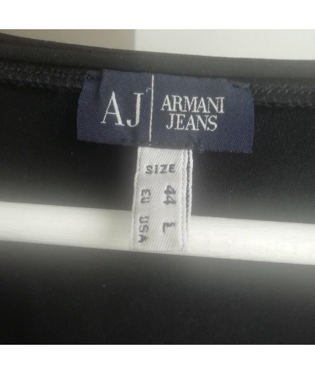 ARMANI JEANS Черная хлопко-эластановая футболка, фото 3
