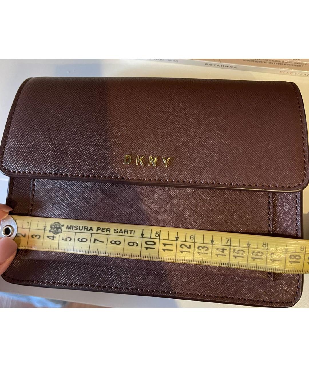 DKNY Бордовая кожаная сумка через плечо, фото 6