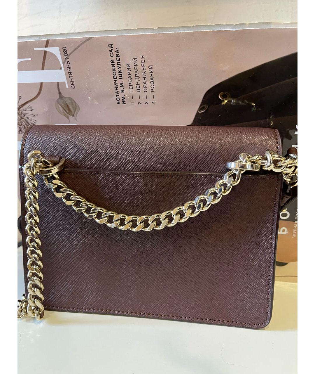 DKNY Бордовая кожаная сумка через плечо, фото 4