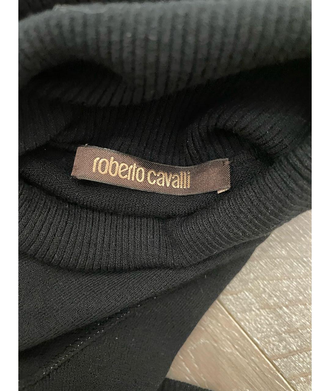 ROBERTO CAVALLI Черное шерстяное повседневное платье, фото 3